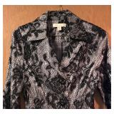 Laura Ashley Black Lace Button-Up Jacket Size Medium