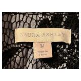 Laura Ashley Black Lace Button-Up Jacket Size Medium