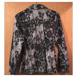 Laura Ashley Black Lace Button-Up Jacket Size Medium
