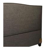 Upholstered Queen Headboard with Rivet Trim