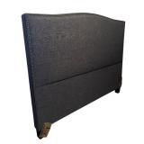 Upholstered Queen Headboard with Rivet Trim