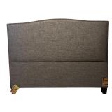 Upholstered Queen Headboard with Rivet Trim