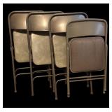 Set of 4 Vintage Metal Folding Chairs