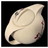 Vintage Hand-Painted Pot, Creamer, and Sugar Dish Set with Cherry Design