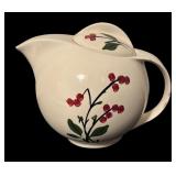 Vintage Hand-Painted Pot, Creamer, and Sugar Dish Set with Cherry Design