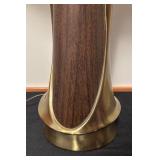 Mid-Century Brass and Wood Table Lamp