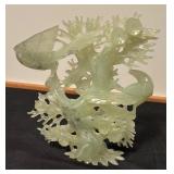 Carved Jadeite Sculpture with Birds and Flowers