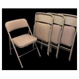 Set of 4 Metal Folding Chairs with Padded Seats