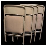 Set of 4 Metal Folding Chairs with Padded Seats