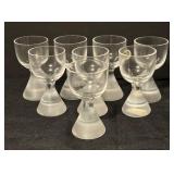 Set of 8 Vintage Ekenas Sweden Cordial Glasses with Frosted Bases