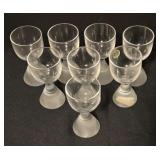 Set of 8 Vintage Ekenas Sweden Cordial Glasses with Frosted Bases
