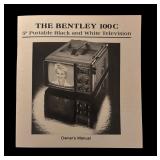 Vintage Bentley 100C 5 Inch Portable Black and White Television with Manual