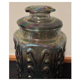 Vintage Carnival Iridescent Glass Canister Jar