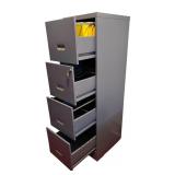 Vintage W.P. Johnson 4-Drawer Metal File Cabinet with Key