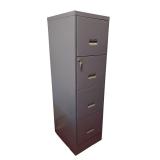 Vintage W.P. Johnson 4-Drawer Metal File Cabinet with Key