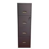 Vintage W.P. Johnson 4-Drawer Metal File Cabinet with Key