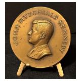 Vintage John F Kennedy Inaugural Medal with Stand