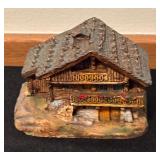 Collection of 4 Miniature Village Buildings by Lenox Neuschwanstein, Heritage Village, David Winter and Anno Domini
