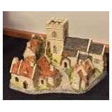 Collection of 4 Miniature Village Buildings by Lenox Neuschwanstein, Heritage Village, David Winter and Anno Domini