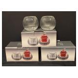 Set of 3 Tuscany Collection Sunset Crystal Votive Candle Holders