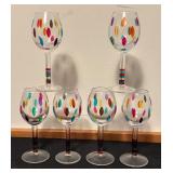 Set of Colorful Stemware