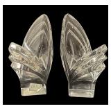 Pair of Mikasa Crystal Art Deco Candle Holders