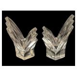 Pair of Mikasa Crystal Art Deco Candle Holders