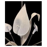 Resin Floral Sculpture with Stylized Lily Design