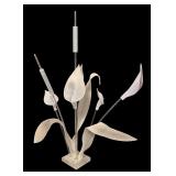Resin Floral Sculpture with Stylized Lily Design