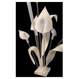 Resin Floral Sculpture with Stylized Lily Design