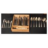 Vintage Prestige Flatware Set with Wood Organizer