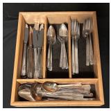Vintage Prestige Flatware Set with Wood Organizer