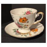 Set of 4 Vintage China Tea Cups and Saucers by Royal Tuscan, Victoria, Stanley and Rosina