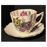 Set of 4 Vintage China Tea Cups and Saucers by Royal Tuscan, Victoria, Stanley and Rosina