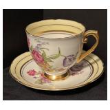 Set of 4 Vintage China Tea Cups and Saucers by Royal Tuscan, Victoria, Stanley and Rosina