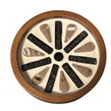 Set of 4 Mid-Century Coasters with Wood Trim