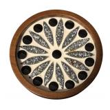 Set of 4 Mid-Century Coasters with Wood Trim