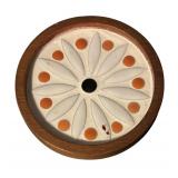 Set of 4 Mid-Century Coasters with Wood Trim