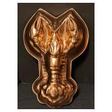 Collection of 4 Copper Molds - Fish, Lobster, Floral, and Grapes