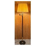 Vintage 56-Inch Floor Lamp with Pleated Shade