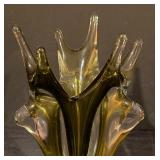Vintage Chalet Art Glass Sculptural Form Vase
