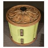 Vintage Lazy Susan Canister Set with Coffee, Tea, Sugar, and Flour Labels