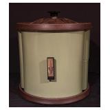 Vintage Lazy Susan Canister Set with Coffee, Tea, Sugar, and Flour Labels