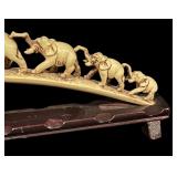 Vintage Arnart 1983 Elephant Parade Decor Piece on Wood Stand