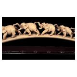 Vintage Arnart 1983 Elephant Parade Decor Piece on Wood Stand