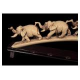 Vintage Arnart 1983 Elephant Parade Decor Piece on Wood Stand