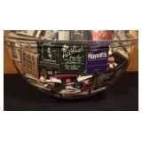 Collection of Vintage Matchbooks in Clear Globe Container