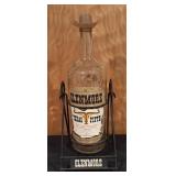Vintage Glenmore Texas Fifth Bottle with Metal Stand and Cowboy Hat Topper
