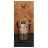 Vintage Glenmore Texas Fifth Bottle with Metal Stand and Cowboy Hat Topper