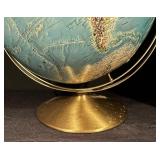 Vintage Rand McNally World Portrait Globe with Brass Base